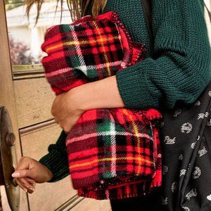 PINK Victoria's Secret Red Plaid Cozy Blanket